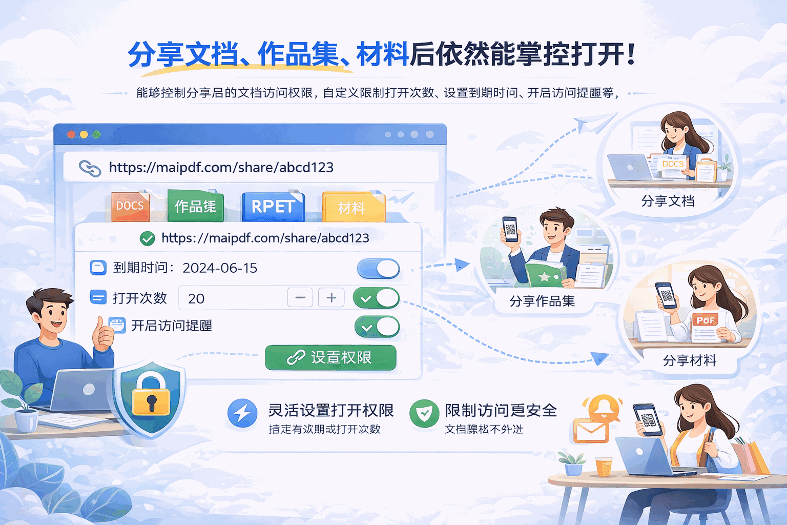 分享后仍可控制的外发示意图